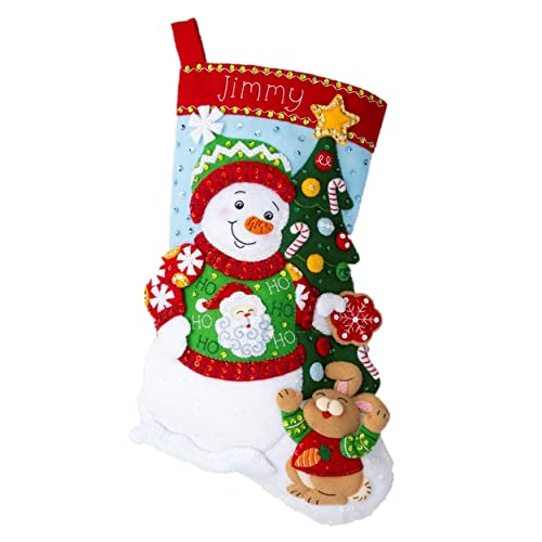 Chaussette feutre Bucilla à broder pour décorer votre cheminée de Noël