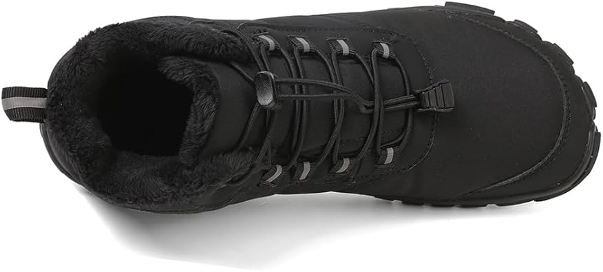 Image of Winter Footwear Barefoot Shoes Women Men Zero Drop Barefoot Hiking Boots Slip On Warm Waterproof Snow Boot Minimalist Wide Toe Ankle Booties Five Finger Hike Shoes Outdoor