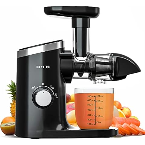 DIYUTO Slow Juicer, Gemüse- und Obstentsafter, Entsafter mit kalter Presse, Entsafter mit 2 Geschwindigkeiten, Maximale Ernährung - 90% reiner Saft Cover