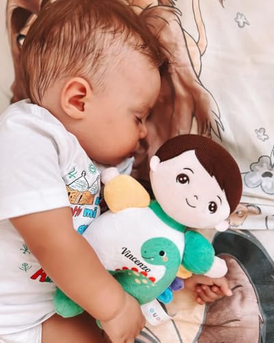 Image of OUOZZZ 10 inch Soft Baby Boy Doll Set, Baby Doll Accessories Pretend Playset Emotional Social Doll for 2 Year Olds Boy Christmas Birthday Gift