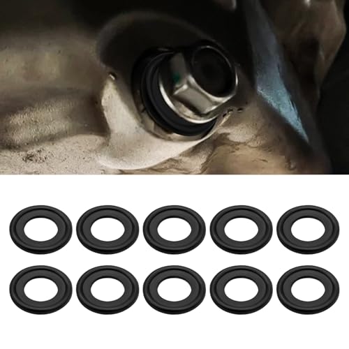 Image of 10PCS M14 Oil Drain Plug Gasket, OEM #097-139, F0RD-5066453, F5TZ-6734-BA | Rubber Crush Washer Seals, Engine Oil Pan Drain Plug Seal Compatible with Most Vehicles