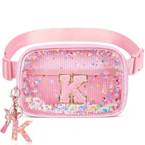 Image of Initial Fanny Pack for Girls - Belt Bag for Teens Kid Teen Girl Kid Birthday Gift Pink K