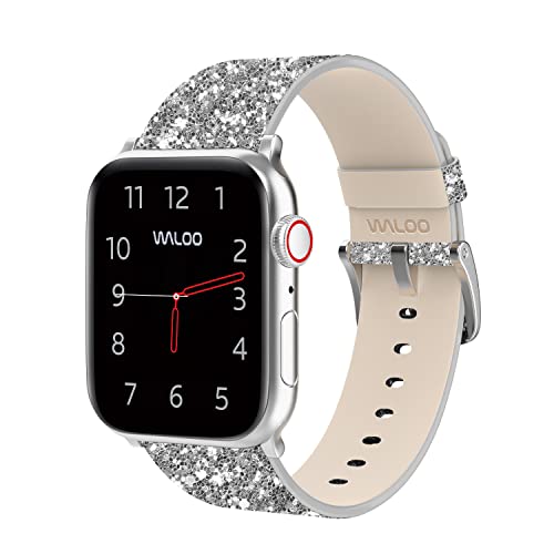 Bracelet Apple Watch en cuir véritable pailleté WALOO d'exception
