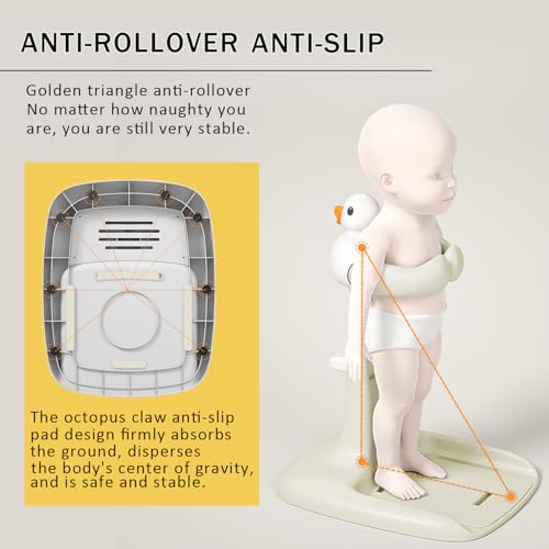 Image of Adjustable Height Baby Shower Stand with Anti-Slip Base, Bath Shower Standing Support, Portable Bath Helper