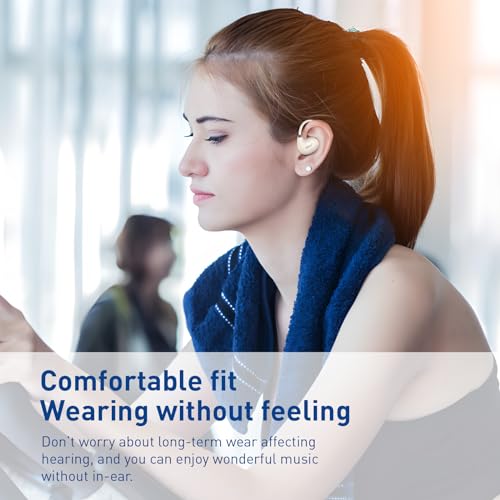 Image of HILEO Open Ear Headphones, Wireless Earbuds Bluetooth 5.3 Sports Earphones, Gaming Headset with Noise Cancelling Mic, IPX5 Waterproof, 10 Hours Musictime