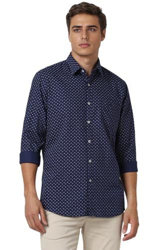 Image of Van Heusen Casual Printed Shirt for Men| Premium Cotton| Full Sleeves| Slim Fit |Breathable Fabric