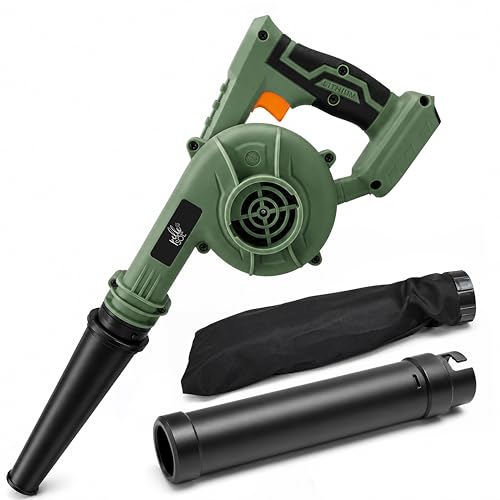 Pelle & Sol Cordless Leaf Blower for 21V Battery Electric Air Blower Powerful for Garden Lawn Care Leaves Dust & Debris Cleaning Lightweight w/Extension Tube and Dust Bag (Tool Only No Battery)