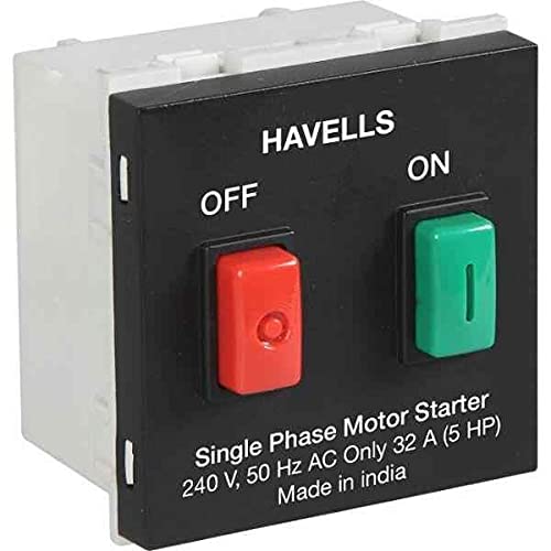 Havells Fabio 32A Polycarbonate & Pbt Mat Black Motor Starter