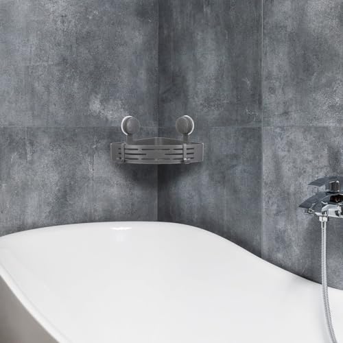 Organizador de pared para ducha sin taladro cesta triangular con ventosa 8