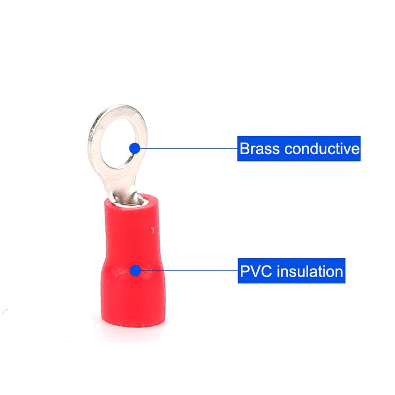 280pcs Assorted Spade Terminals Insulated Cable Connector Electrical Wire Crimp Butt Ring Fork Set Ring Lugs Rolled Kit VUQLDHAYZ