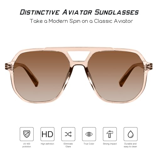 Image of mosanana Oversized Aviator Sunglasses for Women with Polarized Lens MS52243