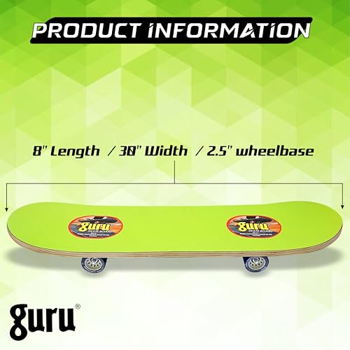 Image of GURU Skateboard, Wooden Non-Slip Skateboard for Kids, Adult, Casterboard /Skate Board /Hoverboard /Longboard for Beginners, Learners, Training Purpose for All Age Group
