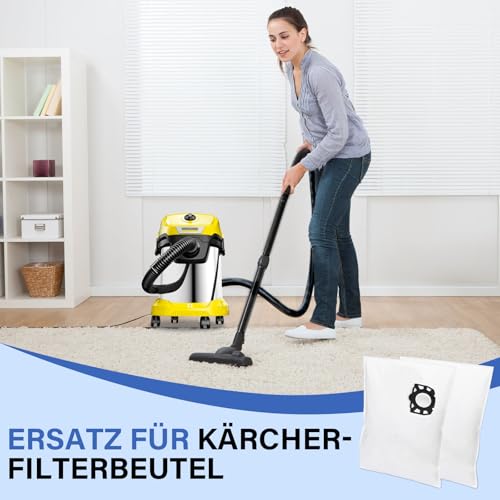 BIHARNT KFI 357 Lot de 12 sacs d'aspirateur pour aspirateur eau et poussière Kärcher WD2 Plus/WD3/KWD1/KWD2/KWD3/WD3.200 - WD3.800 M/SE4001/SE4002 – vue 7