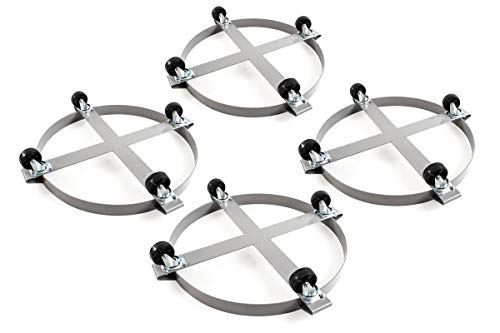 4 Heavy Duty Drum Dollies 1000 Pound - 55 Gallon Swivel Casters Wheel Steel Frame Non Tipping Hand Truck Capacity Dolly #TOP2