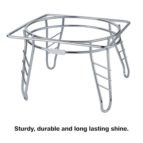 Image of Sulfar Fancy Freestanding Water Pot And Matka Stand Stainless Steel Pot Stand Kitchen Tiered Shelf Rack Chrome Plated Plant
