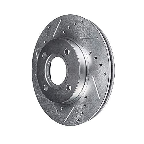 Image of Detroit Axle - Front Brake Kit for 2005 2006 2007 Ford Focus | Drilled & Slotted Brake Rotors and Ceramic Brake Pads Replacement