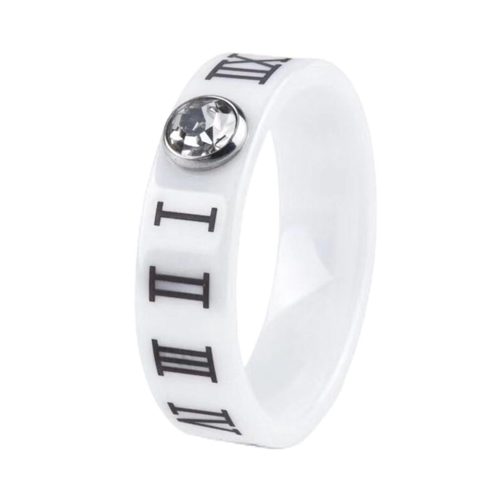 Bagues en céramique chiffres romains de 6mm pour couples - 8