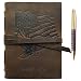 Patriotic Gift American Flag & Eagle Leather Journal Notebook Notebook USA Flag/Eagle Embossed Design Handmade Travel Diary, A5 Vintage Writing for Men For Women Veteran Day Gift Leather 6"x8" +Pen
