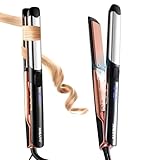 SOKANY 1 Inch Flat Iron Hair Straightener and Titanium Curler 2 in 1,Dual Voltage Smart 3D Ceramic Floating Plates Ionic Straightener,8 Temps Settings Fast Heating & Heat Protection