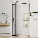 38-42'W x 71'H Pivot Swing Glass Shower Door, 1/4'(6mm) Clear Tempered Glass Pivot Frame Sliding Shower Door, Quiet-Close, Reversible Installation, SGCC Certified (Matte-Black-Pivot-B, 42''W x 71''H)