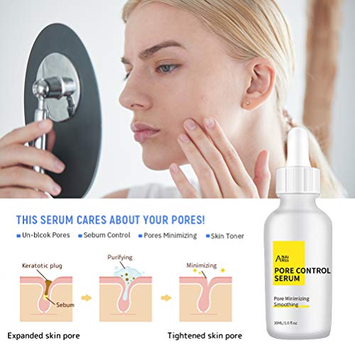 Pore Minimizer Serum, Pore Minimizer & Reducer, Pore Control,Minimizing, Shrinking, Tightening Pores, 100% Vegan Pore Exfoliating Solution, 1 Fl.oz #TOP1