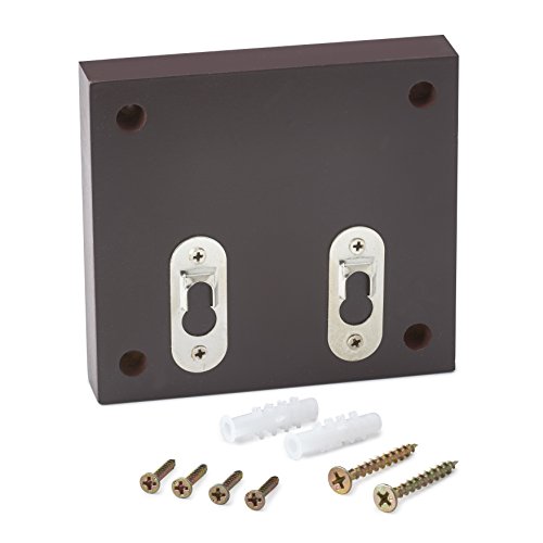 Adiroffice Square Wood Suggestion Box - Wall Mountable - With Lock & Chained Pen - Donation, Collection, Ballot, Key Drop, (Mahogany) #TOP3