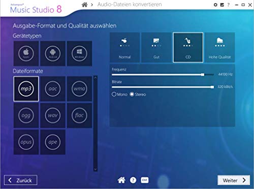 Audio Recorder and Editor - professional sound studio for recording, editing and playing all common audio files: WAV, AIFF, FLAC, MP2, MP3, OGG - compatible with Windows 10, 8.1, 7 - Thumbnail 3