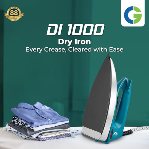 Image of CG -IRDI1000 Light Weight Dry Iron 1000 W with Anti-Bacterial Non-stick German Coated Soleplate, 180 degree Flexi Cord, BIS Certified 2 Yr Replacement Manufacturer Warranty