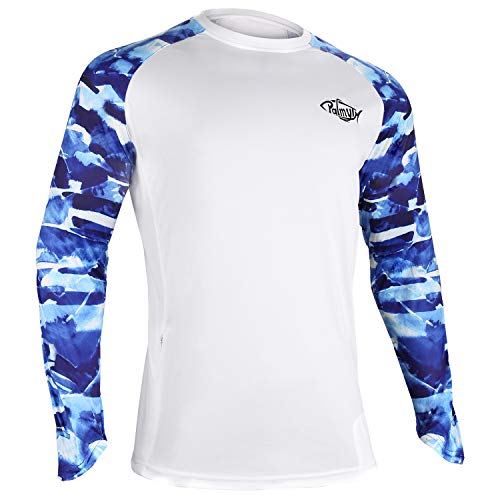 Palmyth Fishing Shirt For Men Long Sleeve Sun Protection Uv Upf 50+ T-Shirts With Pocket (Largemouth Bass/Flag, X-Large) #TOP1