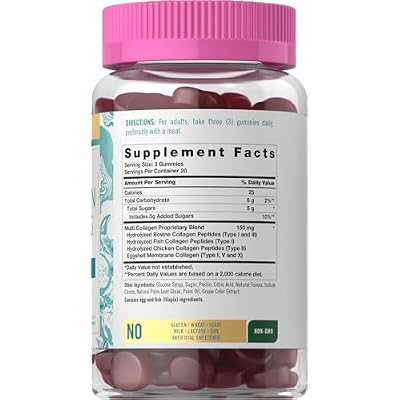 Carlyle Collagen Peptides Gummies | 60 Count | Multi Collagen Complex | Beauty Formula Supplement | Mixed Berry Flavor | Non-GMO, Gluten Free