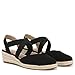 LifeStride Womens Kimball Espadrille Wedge Sandal Black Canvas 8.5 M
