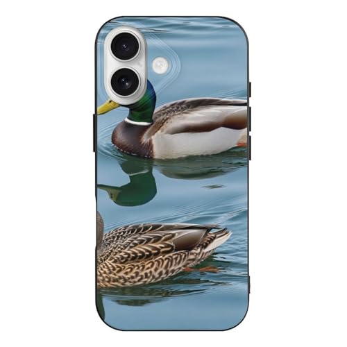 UTRSIFB Classic Protective Compatible for iPhone 17 Case Blue Animals Mallard Ducks Wild Birds Nature, Shockproof TPU with Wireless Charging Compatibility