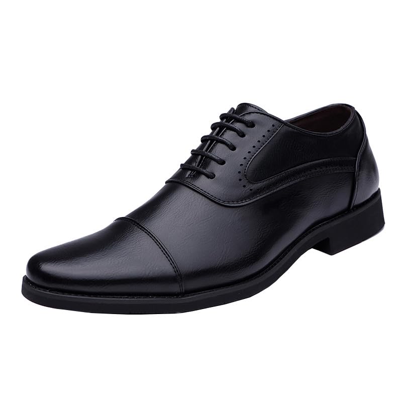 Santimon Men's Dress Oxford Shoes Classic Lace Up Formal Cap Toe Shoes Casual Office Business Shoes