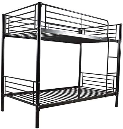 Layee Metal Bunk Bed Twin Over Twin Heavy Duty Bed Frame with Safety Guard Rails & Flat Ladder with Rubber Cover for Kids Teens Adults