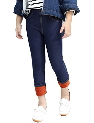 Cresay Kids Toddlers Girls Fleece Lined Jeans Legging Warm Pants