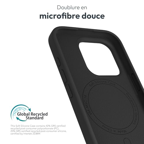 Coque silicone doux iPhone 16 Pro Max Vonmählen noire anti-glisse