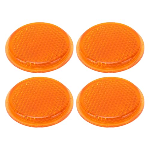 Topiky Réflecteurs Ronds Orange pour Remorques Camions, Réflecteurs Ronds Adhésifs Universels de 45 Mm, d'avertissement pour Voitures, Bateaux, Camping-Cars, Garages