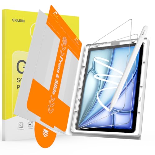 SPARIN Paper Glass Screen Protector for iPad Air 11 Inch M4 2026 & M3 2025 & M2 2024 (8th/7th/6th Generation) 2 Pack Matte with Easy Installation Tray Write Like on Paper Apple Pencil Support