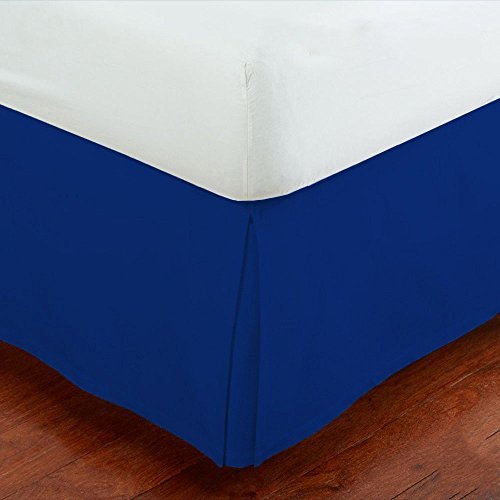 SRP Bedding Real 350 Thread Count Split Corner Bed Skirt/Dust Ruffle Emperor Size Solid Egyptian Blue 16