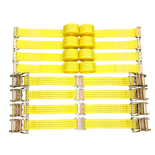 8 Pack E-Track Ratchet Straps 2" X15' 4400 Lbs Tie Down #TOP6