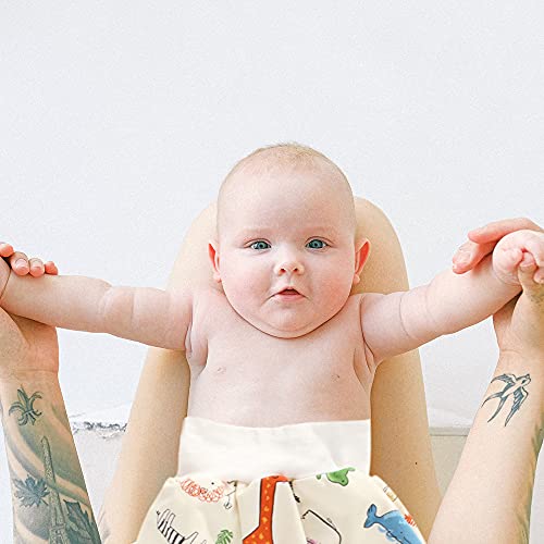 Mopoin luiershort voor kinderen, voor baby's van 0-3 jaar, katoenen rok met hoge taille, herbruikbaar, voor baby's van 0… - Afbeelding 5