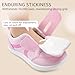STQ KIDS Toddler Wide Toe Box Sneakers Girls Barefoot Shoes Kids Tennis Shoes Preschool Non Slip Lightweight Comfortable First Walking Running Outdoor Activities Cute Water Pink Infant Size 4