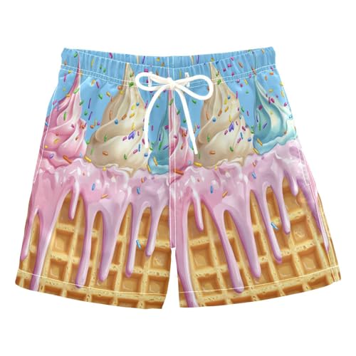 Boccsty Melted Milk Blue Pink Glaze Ice Cream Boys Swim Trunks Baby Kids Swimwear Summer Toddler Beach Board Shorts 2T