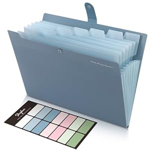 SKYDUE Expanding File Organizer with 8 Pockets, Ac...