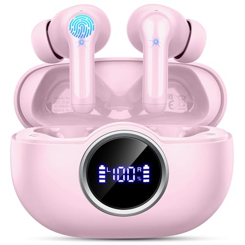 Image of Bluetooth 5.4 Earbuds, 2026 Wireless Headphones 3D-Stereo Deep Bass Ear Bud, 4 ENC Noise Cancelling Mic, 40+Hrs USB-C Earphones, IP-X7 Waterproof Headset Sport Gym Workout for Laptop Pad Android iOS