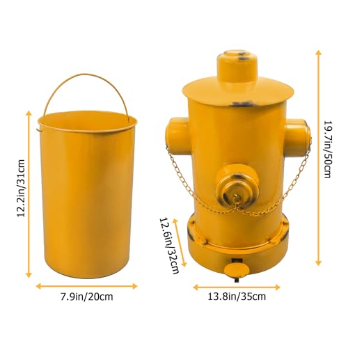 Image of Fire Hydrant Trash Can, Pedal Trash Can Creative Garbage Can with Inner Bucket Wrought Iron Fire Hydrant Garbage Can Indoor Outdoor Waste Bins for Garden Dog Poop