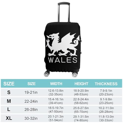 Wales Welsh Flag Travel Luggage Cover for Suitcase 19-32 Inches Elastic Washable Baggage Protector2