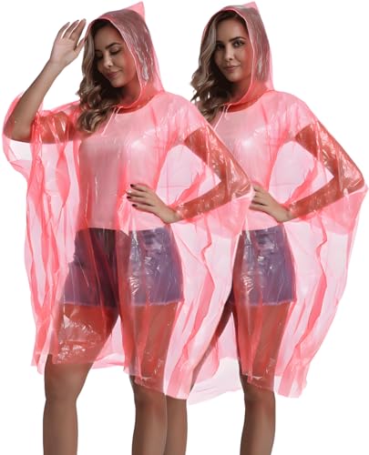 Image of 4 /6 /12 Pack Disposable Rain Ponchos for Adults - Emergency Rain Poncho for Camping Hiking Travelling