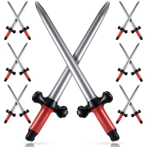Outus 1 Pcs Inflatable Swords Blow up Swords Prince Themed Party Favors for Theme Birthday Party Swimming Pool Decorations Cosplay Halloween Costume Accessories Stage Props, 24 Inch (Red)