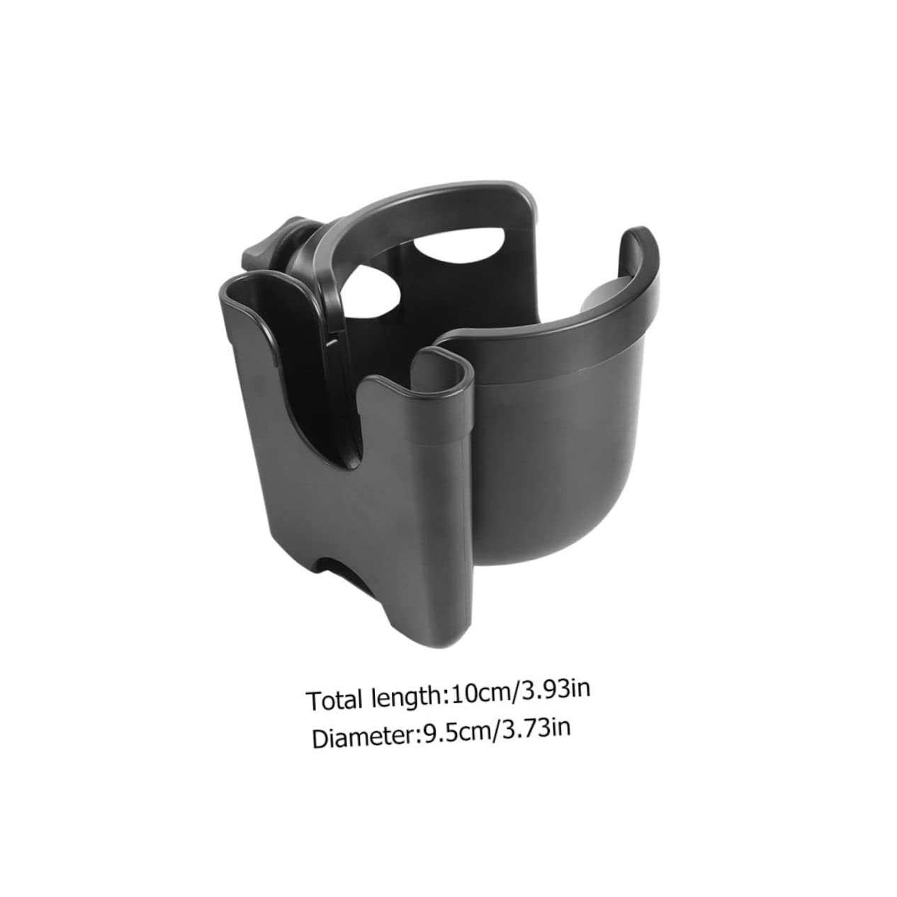 Portabicchiere per Passeggino Nero in Abs con Box Telefono | 1 Pezzo, Installazione Semplice, Uso su Stroller e Trolley, Soluzione Multiuso